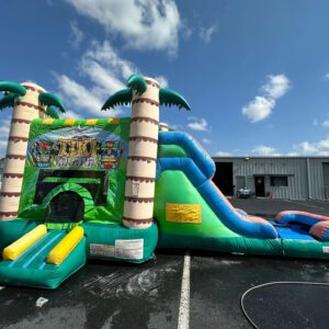 Tiki Island Bouncy House and Slide Combo